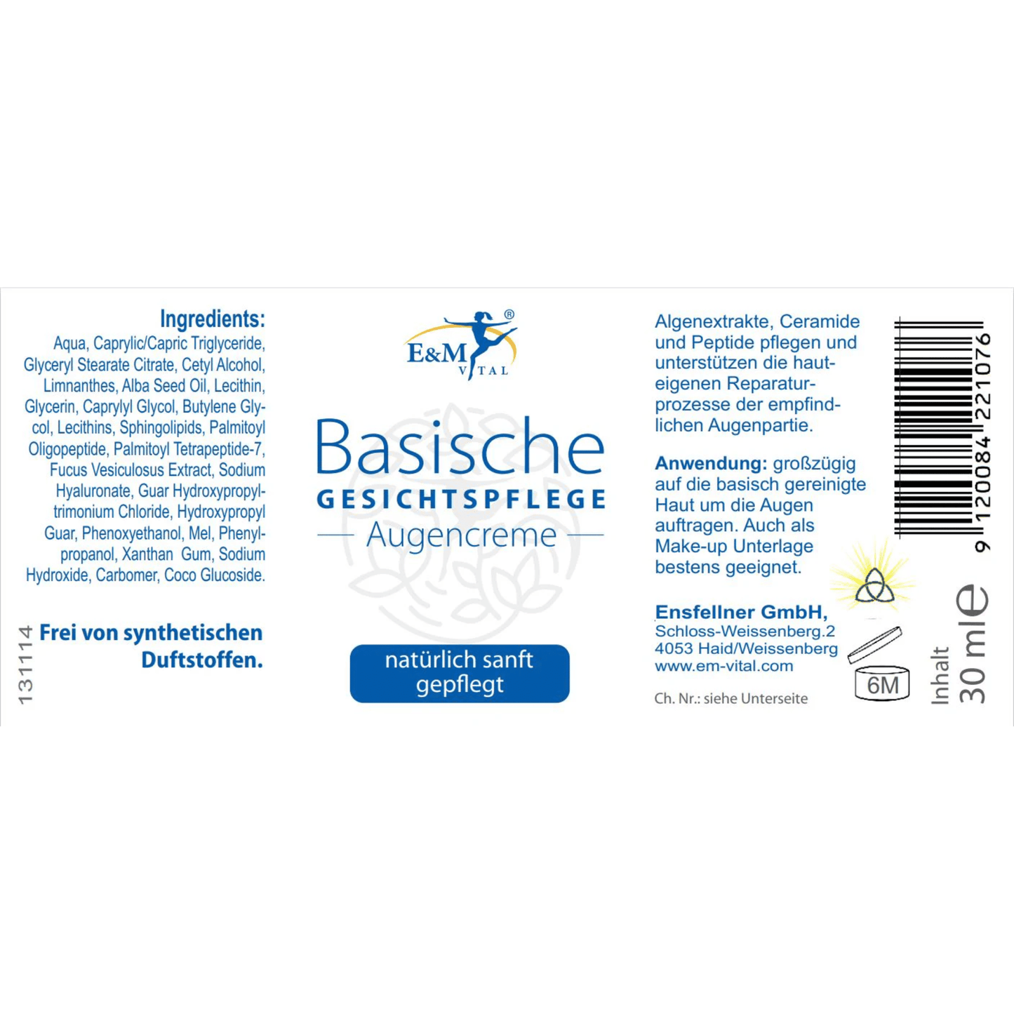 E&M basische Augencreme – 30 ml