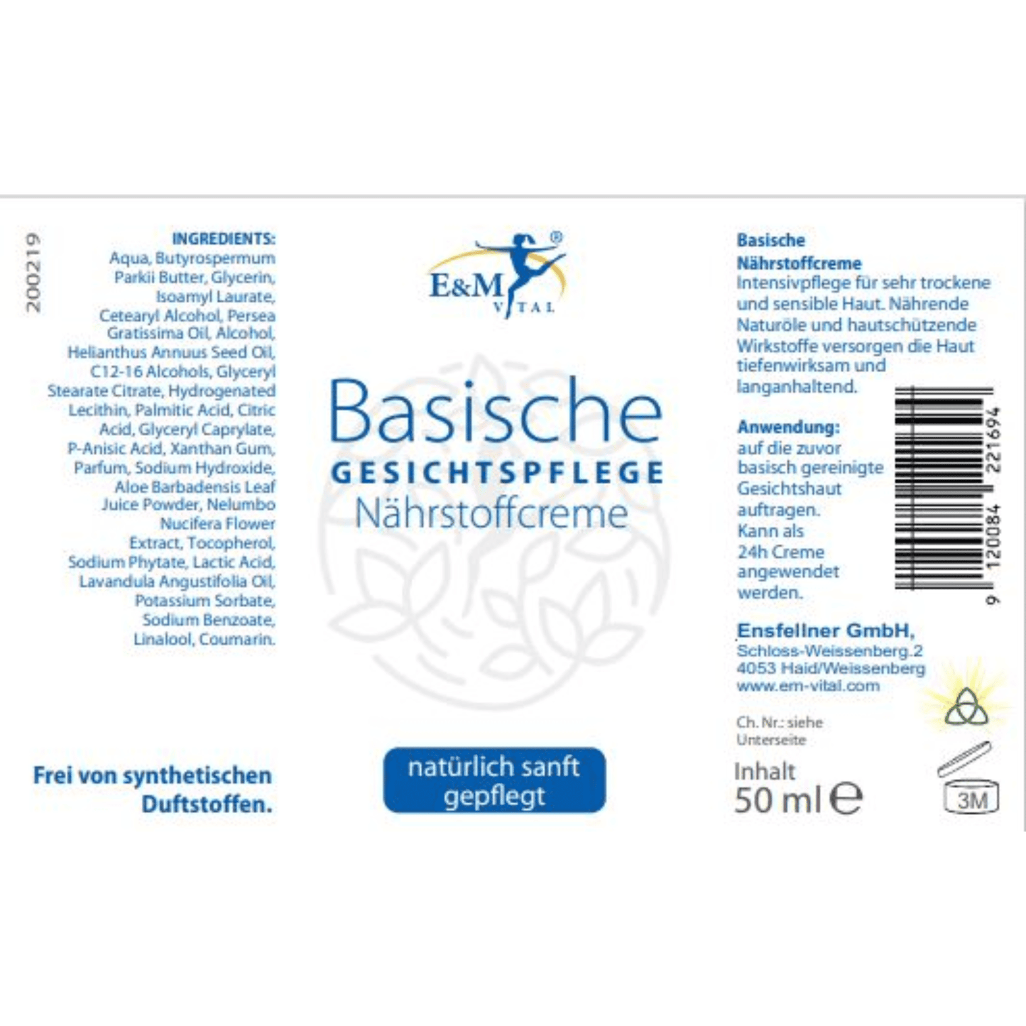 E&M Basische Nährstoffcreme – 50ml
